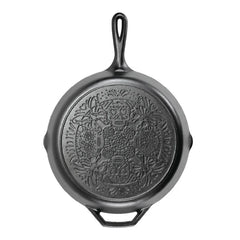 12 Inch Seasoned Cast Iron Butterfly Sugar Skull Skillet